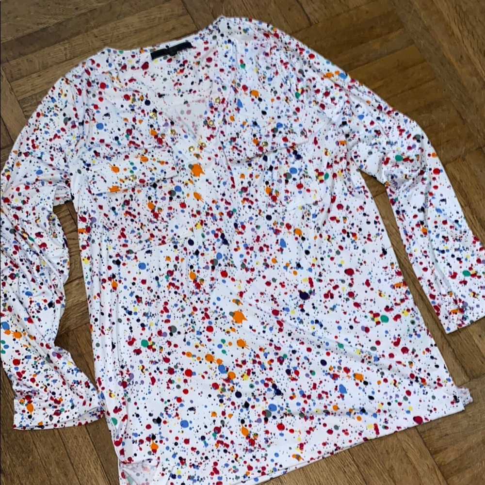 Colorful Splatter Print Women's Blouse